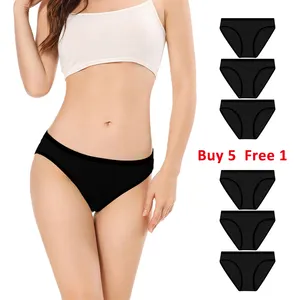Buy 5 free 1 / Wholesale High Quality Cotton Low-rise Panties Womens Sexy Underwear