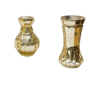 Moderna y Lujosa Florera Decorativa de Vidrio Dorado Vintage, Centro de Mesa Floral Antiguo para el Hogar, Bodas y Fiestas - Product Image 5