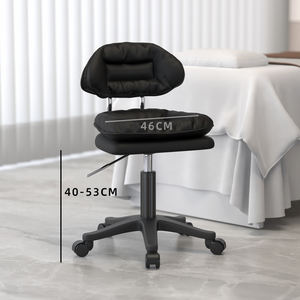 Tabouret de pédicure bleu pour salon de beauté moderne Chaise de technicien de pédicure à ongles avec roues à rotation hydraulique - Product Image 2