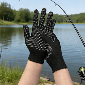 Nylon Work Gloves Solid Color Non Slip Wear Resistant For <b>Warehousing</b> Logistics Men's Use 20cm Length - Product Image 3