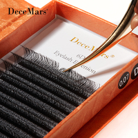 DeceMars ekstensi bulu mata berbentuk 6D-W buatan tangan 0.07MM hitam tebal C D dd Curl 12 baris
