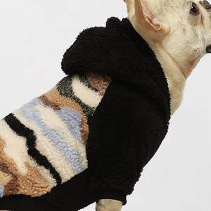 고양이 의류 사용자 정의 검은 애완 동물 겨울 옷 카모 퍼지 두꺼운 셰르파 개 까마귀 - Product Image 4