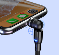 Nouveau câble de charge magnétique Crescent Lamp, 540 °   Chargeur magnétique rond à aspiration, câble de charge magnétique flexible 3-en-1