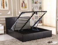 Großhandel Modernes Leder Hoch gepolsterte Betten Kingsize-Bett Basis Cama Heben Lagerung Bett rahmen Full Double Queen Size