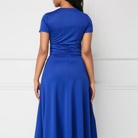 YQY8857 Robe de bureau élégante asymétrique à col en V pour femmes, grande taille 5XL, robe de soirée formelle, très tendance