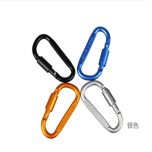 재고 있음 8cm 컬러풀 알루미늄 합금 야외 캠핑 전술용 퀵 행거 버클 D형 카라비너 키체인 클립 스냅 훅 - Product Image 1