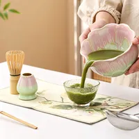 Ensemble de thé matcha japonais 6 pièces, bol en céramique, fouet en bambou, support pour fouet, tamis, cuillère, kit de cérémonie du thé