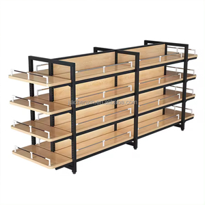 Steel Wood Combination Heavy Duty Freestanding Supermarket <strong>Shelves</strong> Convenience Store <strong>Display</strong> <strong>Unit</strong> - Product Image 1