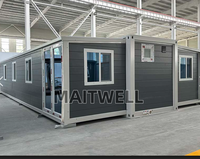Maison conteneur moderne extensible et personnalisable de 20 pieds, toilettes portables préfabriquées, maisons pliantes préfabriquées, villa extérieure 3 en 1