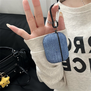 เคสหนังลายยีนส์วินเทจแบบเรียบง่ายสำหรับ Apple Airpods 1 2 3 4 Pro2 กล่องหุ้มหูฟังไร้สายพร้อมช่องชาร์จสำหรับ Airpods Pro3 - Product Image 6