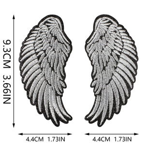 Pequenos <span class=keywords><strong>Patches</strong></span> Bordados Termocolantes de Asas de Anjo Douradas, Azuis, Roxas e Prateadas, Emblemas de Tecido e Apliques para Jaqueta, Mochila e Calça <span class=keywords><strong>Jeans</strong></span> - Product Image 4