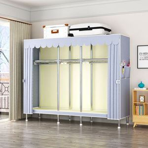 170cm Tragbarer Kleiderschrank mit Reißverschluss, Baby-Standregal zum Aufhängen von Kleidung, Kleiderschrank mit Eisenrahmen - Product Image 3