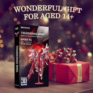 <span class=keywords><strong>PIECECOOL</strong></span> THUNDERING WING HP069-RS 3D ชุดประกอบโลหะแบบจำลองจิ๊กซอว์ของขวัญสร้างสรรค์ของเล่น DIY - Product Image 6