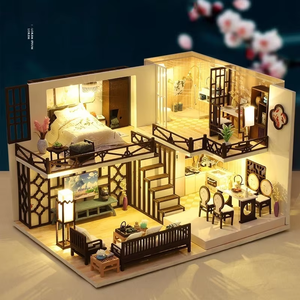 Vente chaude <span class=keywords><strong>en</strong></span> gros, bricolage créatif, meubles <span class=keywords><strong>en</strong></span> <span class=keywords><strong>bois</strong></span>, maison miniature, puzzle à assembler, maison surprise 3D, jeu de puzzle pour enfants avec lumière - Product Image 3