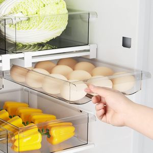 Refrigerator Egg <b>Storage</b> <b>Box</b> <b>Drawer</b> Type Fresh Keeping Egg Tray Holder Kitchen Organizers For Fridge Vegetable Preservation - Product Image 1
