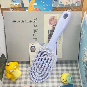 Custom Plastic Round Shape Hairbrush with Hollow Detangling Feature Curly Hollow Scalp <b>Massage</b> Comb <b>Personal</b> Care Beauty Product - Product Image 4