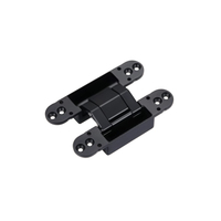 Charnière de porte invisible 3D réglable en alliage de zinc noir moderne, 180°, épaisseur 4 mm, pour portes en bois – Meilleure vente