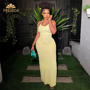 Robe maxi pour femme Weird <span class=keywords><strong>Puss</strong></span> Cross Bandage, dos nu, sans manches, été, sexy, élégante, robe moulante pour soirée, plage, boîte de nuit - Product Image 2