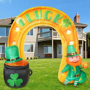 Vente chaude 9FT Gonflable Shamrock Leprechaun Or Pot Lucky Horseshoe Archway pour ST. Décoration Fête de <span class=keywords><strong>Patrick</strong></span> - Product Image 2