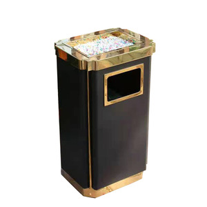 Cubo de basura rectangular de acero inoxidable de 12L o más, tamaño grande para interiores, para pasillos y entradas de ascensores. - Product Image 1