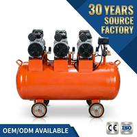 Compresseur d'air industriel silencieux sans huile, réservoir de 200 L, pompe à piston stable 3 CV 220 V