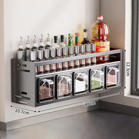 Porte-bouteilles d'épices mural multifonctionnel Organisateur de cuisine pour porte-articles divers Accessoires de maison Boîtes de rangement
