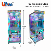 LIFUN Lucky Lucky Hanging Clip Game Machine, distributeur de jouets porte-clés à 60 pinces, à monnayeur, appareil de divertissement commercial