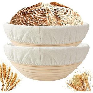 Panier <span class=keywords><strong>de</strong></span> levage en rotin avec doublure, fait main, pour pain au levain, panier à pain en osier - Product Image 2