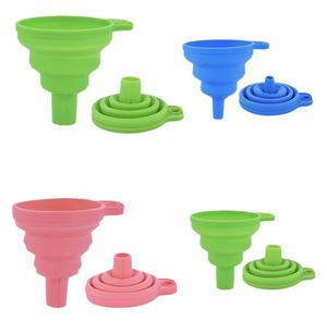 กรวยซิลิโคนแบบพับได้อุปกรณ์ในครัวแบบยาวสำหรับเติมตะแกรงกรองน้ำไวน์ทนทาน - Product Image 3