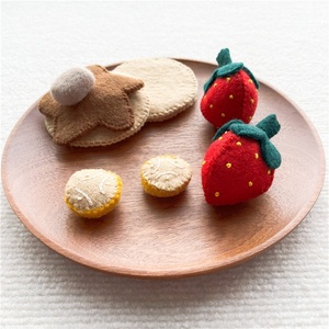 Juego de tortitas de fieltro de lana hecho a mano, juego de tortitas, juego de 8 piezas, juguetes de comida de fieltro de lana para jugar a las casitas, juguete de educación temprana - Product Image 4