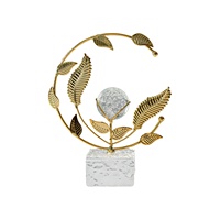 Décoration Artistique Créative en Boule de Cristal Électroplaquée, Thème Végétal de Luxe Léger, pour Bureau, Salon et Maison