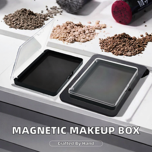 Paleta de Sombras de Ojos Magnética Hecha a Mano, Estuche Rectangular Negro para Rubor, Polvo Compacto, Caja de Maquillaje con Tapa Transparente - Product Image 2