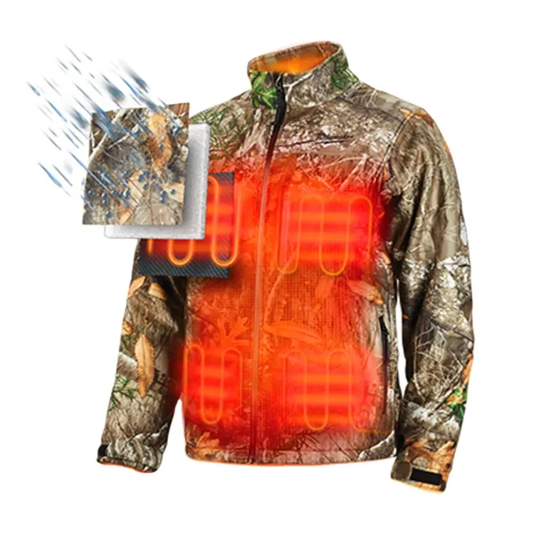 BOWINS Mens Winter Waterproof Electronic Heated System Hunting Jackets