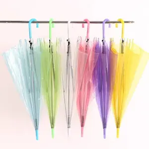 Poe Umbrella Transparent Colorful Clear Adult CLASSIC Hanging Business Gifts Windproof Umbrella Wholesale Umbrella 8 Panels