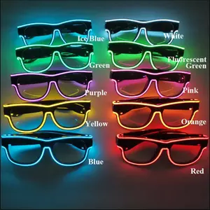 Party Favor Wireless USB Chargeable Multi Colors LED Light Glasses Colored Flashing LED Glasses With Smoky Lens