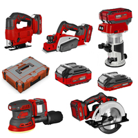 Kit d'outils électriques 20V, 5 pièces, clé à chocs, meuleuse, marteau, outils électriques avec 2 batteries lithium-ion 2Ah, chargeur, kit d'outils