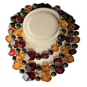 Collar de Resina Azul de Primera Calidad, Diseño Irregular, Hecho a Mano, con Acentos de Perlas Naturales, Joyería Multicolor para Mujer - Product Image 6