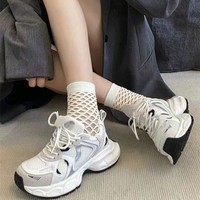 Baskets tendance à plateforme épaisse blanc arctique pour femme, respirantes en maille, style Dad Shoes, baskets de sport, MOQ 1