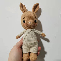 Nouveau design bébé cadeaux tricotés à la main peluche poupée hochet jouet Crochet Amigurumi lapin peluches