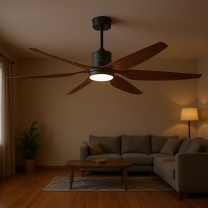 Ventilador de Techo LED de 66 Pulgadas con Aspas Marrones, Luz Integrada, Diseño Moderno, Motor DC, Control Remoto, 5 Velocidades, Blanco Cálido 3500K - Product Image 2