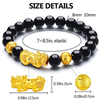 Feng Shui Pixiu bonne chance Bracelets pour hommes femmes pierres précieuses naturelles énergie de guérison obsidienne Pi Yao Dragon charme Bracelet perlé