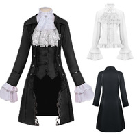 Ensemble de costume de performance pour femme, style trench-coat médiéval avec patchwork en dentelle et boutonnage à trois rangées, veste à manches longues, prend en charge les services ODM et OEM