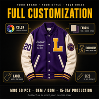 Veste de Baseball Homme Personnalisée avec Logo Brodé et Rayures en Tricot Côtelé – Style Preppy – Fabrication Vérifiée