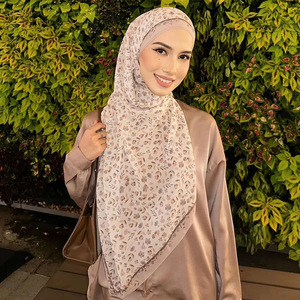 Hight Qualidade Cachecol das Mulheres Muçulmanas <span class=keywords><strong>Hijab</strong></span> Respirável Macio Fino Capa De Cabeça Longa Verão 80s Voile Printrd - Product Image 6