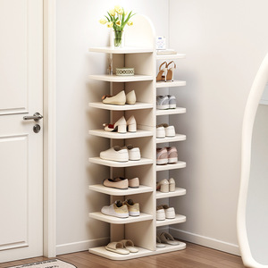 Zapatero de Madera Maciza de Diseño Moderno, Multicapa, Ajustable, Ahorra Espacio, Mueble de Almacenamiento para Hogar u Oficina, con Puerta Metálica - Product Image 2