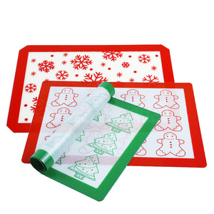 Factory New Design Christmas Printed <b>Silicone</b> <b>Baking</b> Mat Thickened High-temperature Resistant Non-stick <b>Baking</b> Mat for Cookies - Product Image 2