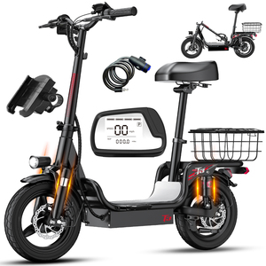 Nouveau style T3 2026 Trottinette électrique avec siège et panier de rangement, batterie au lithium 350W 48V, pliable, étanche, capacité 150kg, autonomie 28km - Product Image 1