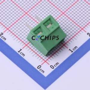 DB127V-5.08-2P-GN-S Screw Terminal Block P=5.08mm Connector ( Construction: 1x2P )( Pitch: 5.08mm )( Color: Green ) - Product Image 1