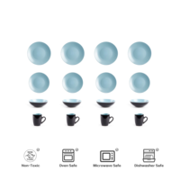 Semtember Promotion ensemble d'assiettes de cuisine rondes tasse à café élégant propre facile fantaisie Design ensemble de vaisselle célébration de mariage pour 4