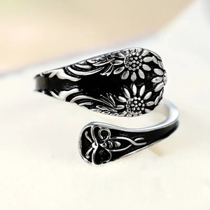 Anello Boho con Fiore e Ape per Donne, Gioielli di Moda Ispirati al Vintage, Vendita all'Ingrosso - Product Image 2